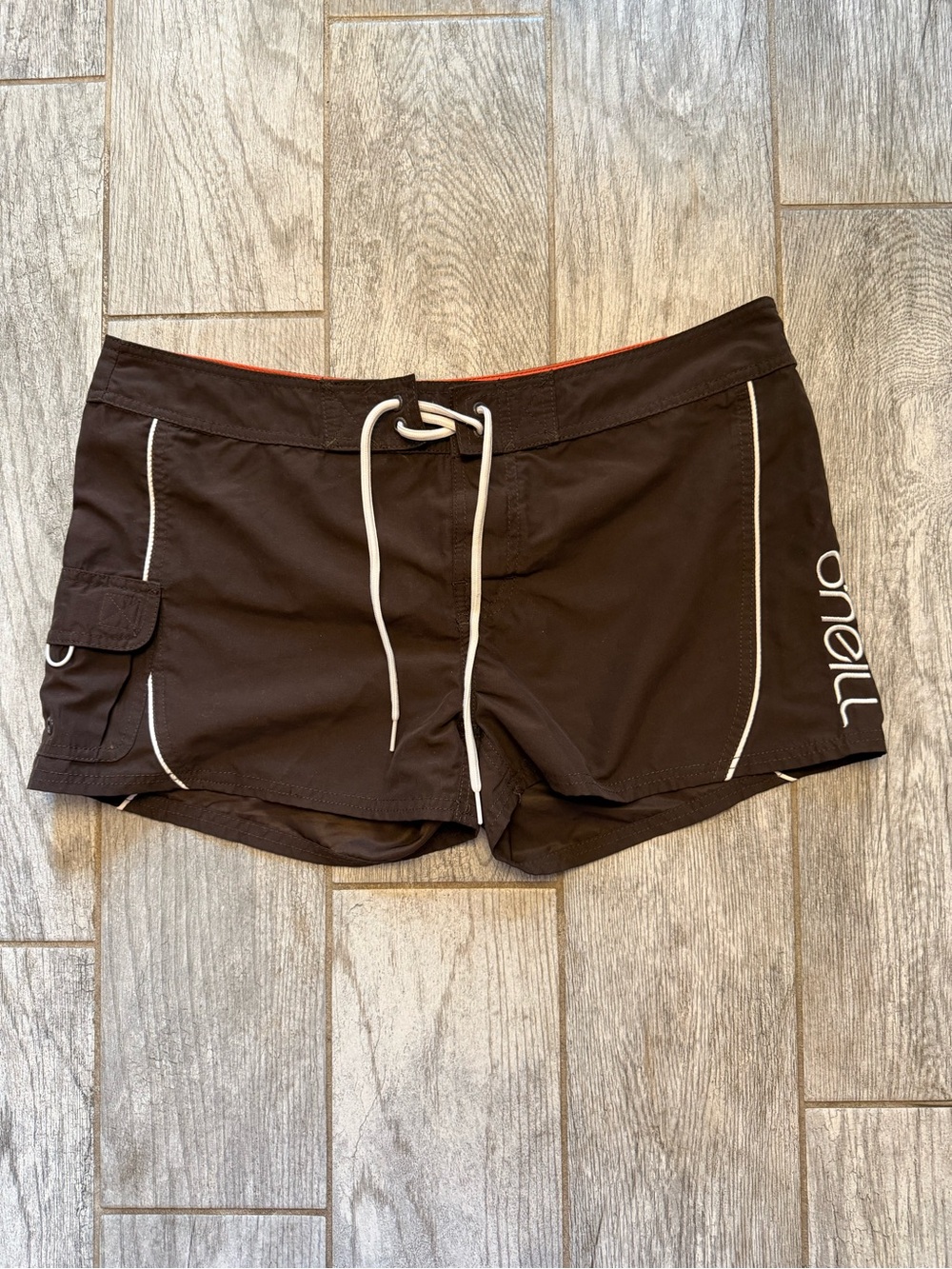 Y2K O'Neill Woman’s Brown And Orange Swim Boardshorts Size 13 With